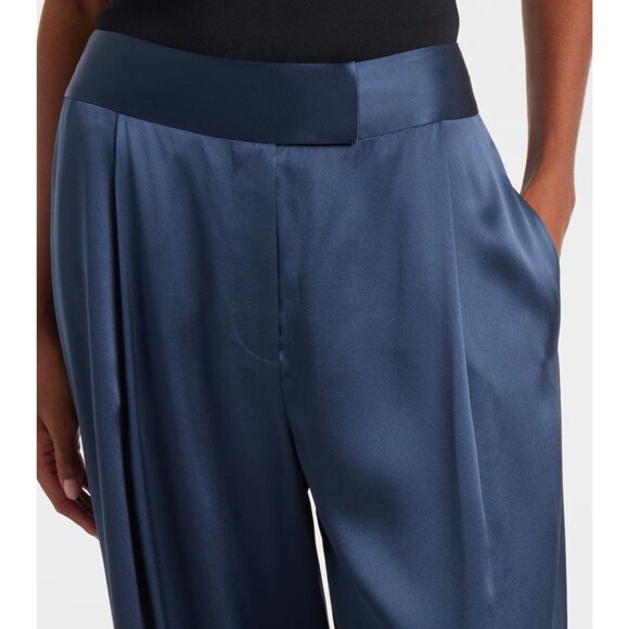 The Sei Wide Leg Trousers in Ink 2 New Womens Silk Pants - Picture 11 of 13